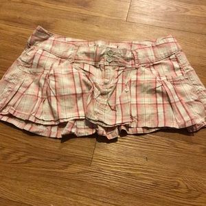 Hollister Pink Plaid Skirt
